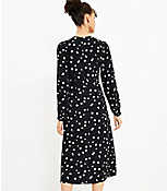 Dotted Ruched Midi Dress carousel Product Image 3