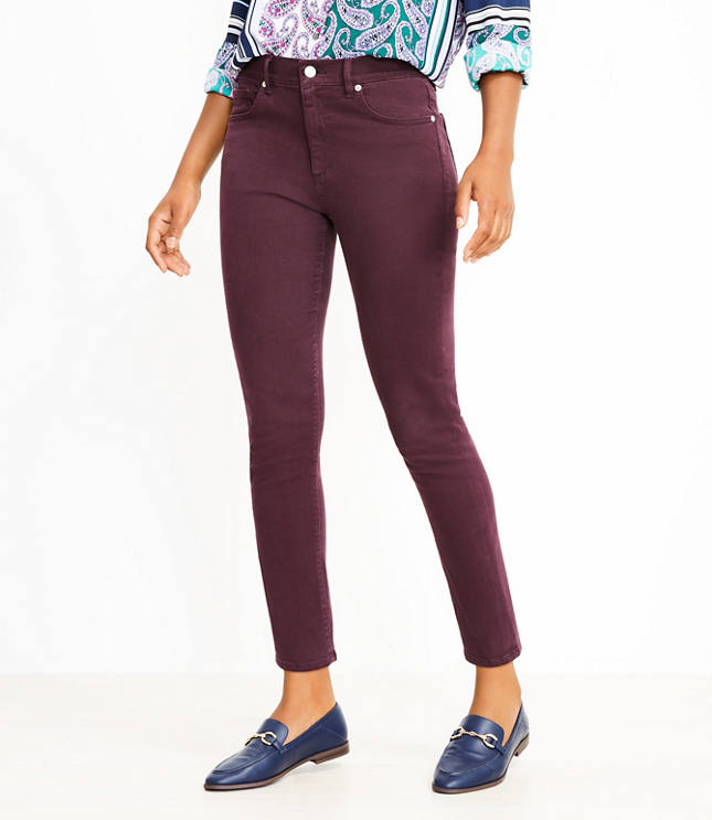 purple colored jeans