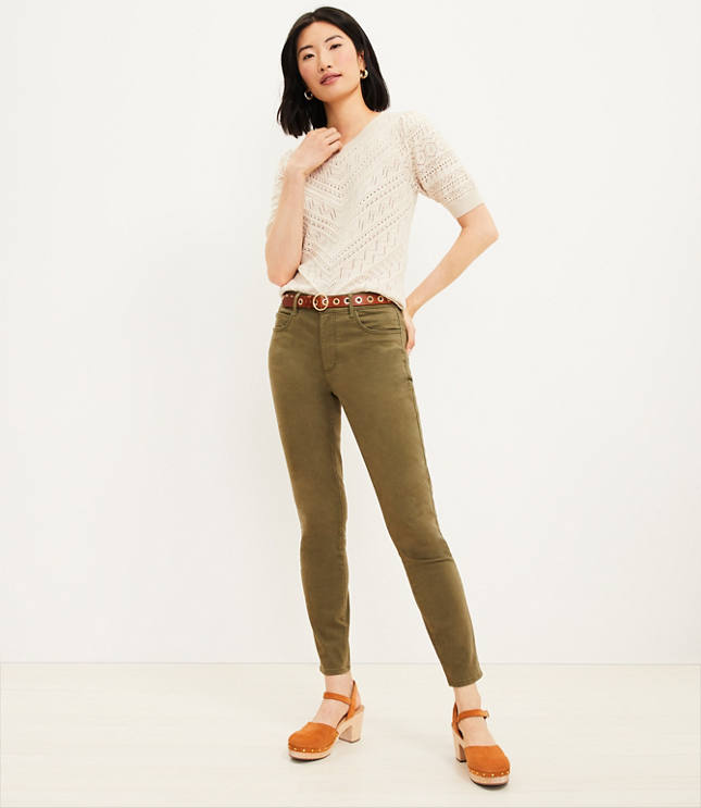 Loft Tall 5 Pocket Sateen Womens Cargo Leggings Sizes: 25 & 26 Tall Green  $69.50