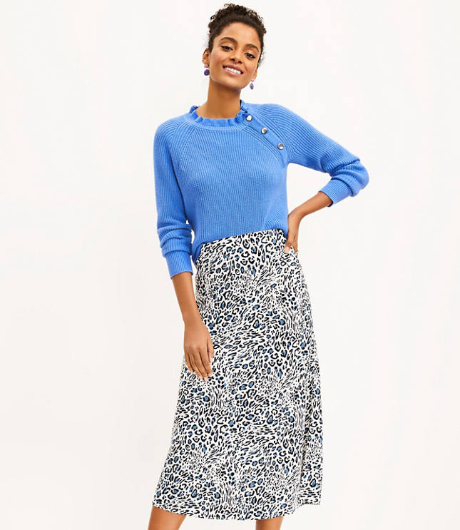 leopard midi skirt