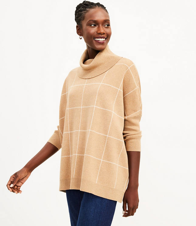 Windowpane turtleneck 2024 sweater madewell