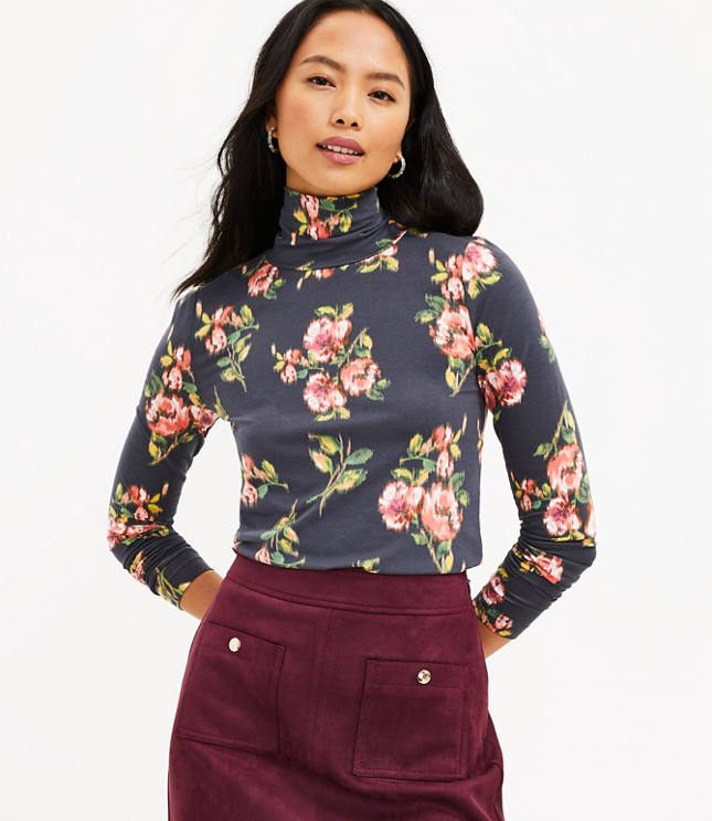 Floral turtleneck shop