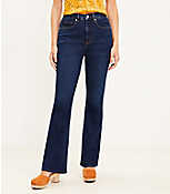 Tall Curvy High Rise Slim Flare Jeans in Rich Dark Indigo Wash carousel Product Image 1