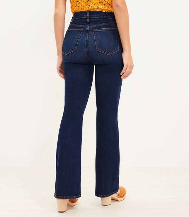 Tall Curvy High Rise Slim Flare Jeans in Rich Dark Indigo Wash