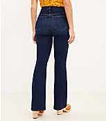 Tall Curvy High Rise Slim Flare Jeans in Rich Dark Indigo Wash carousel Product Image 2