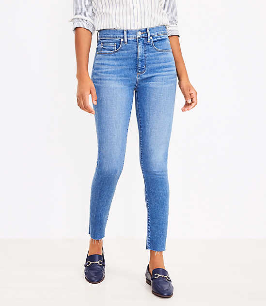 Tall Fresh Cut High Rise Skinny Jeans in Mid Indigo Wash