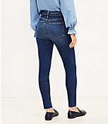 Tall Chewed Hem Mid Rise Skinny Jeans in Authentic Mid Indigo Wash carousel Product Image 2