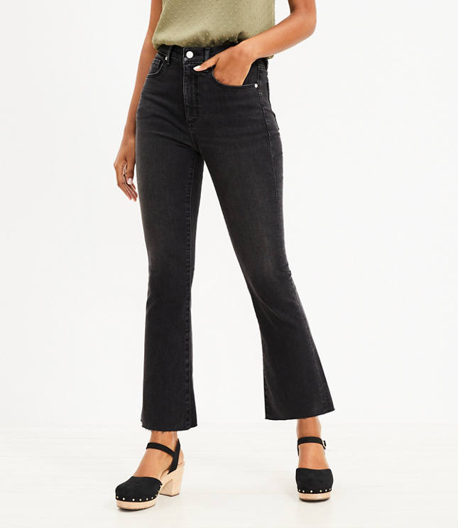 Black kick cheap crop jeans