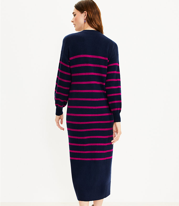 Striped Cardigan Midi Dress image number 2