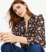 Petite Floral Ruffle Sleeve Blouse carousel Product Image 2