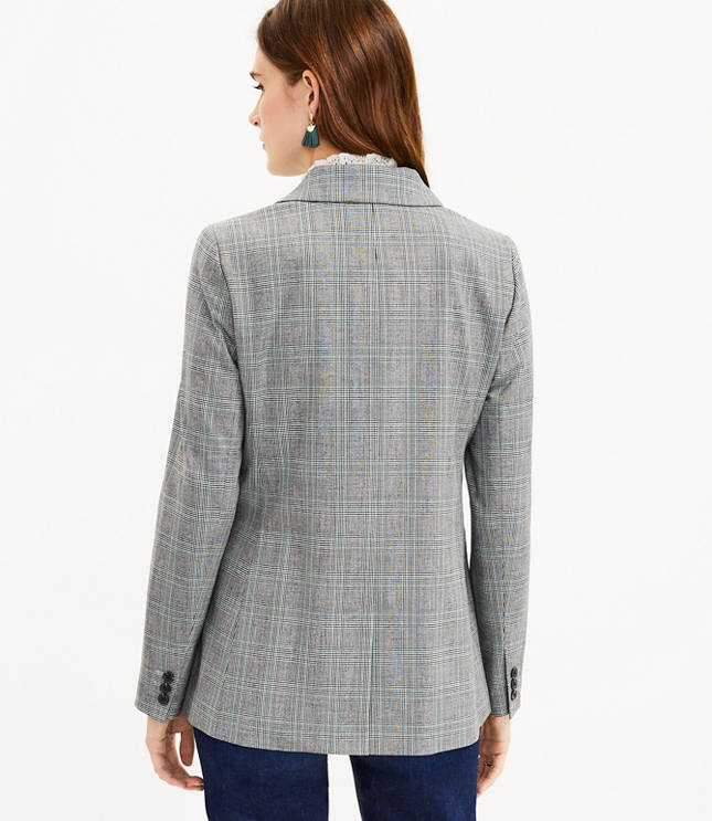 Petite Plaid Double Breasted Blazer