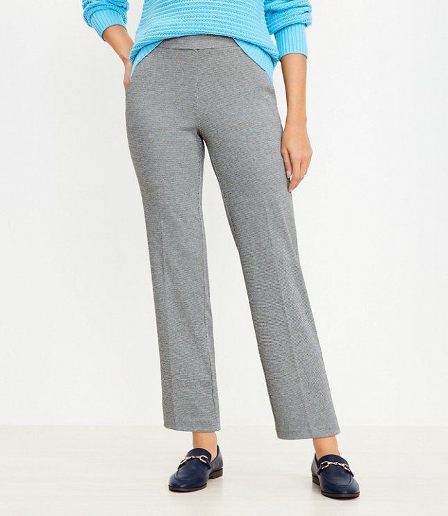 J Jill Ponte Slim Leg Pants Stretch Knit Women’s Size L Gray Pull On
