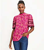 Paisley Mock Neck Top carousel Product Image 1