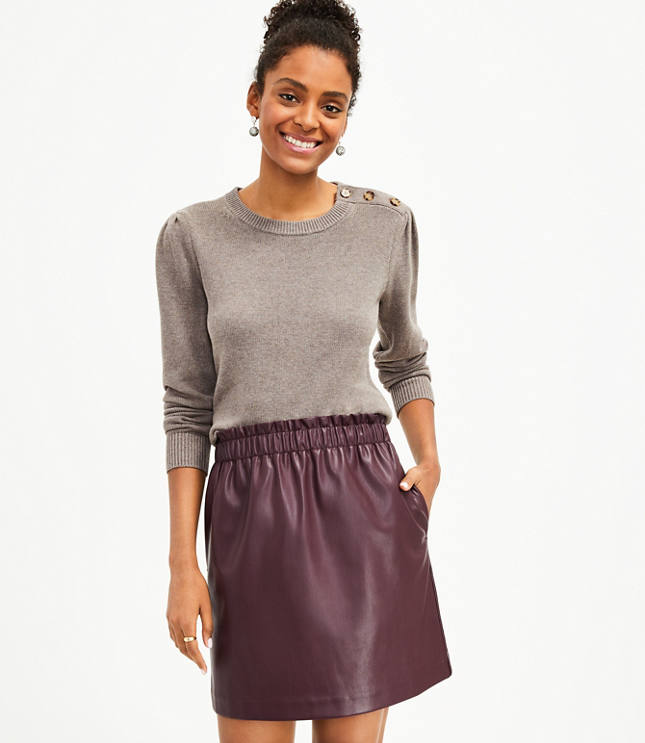 Leather paperbag outlet skirt