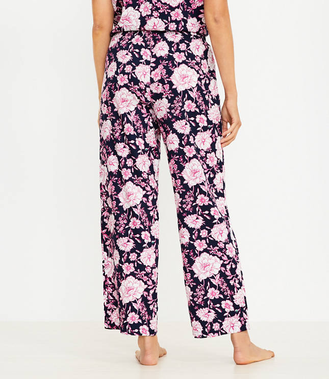 Lace Trim Small Flowers Pajama Pants main image 0
