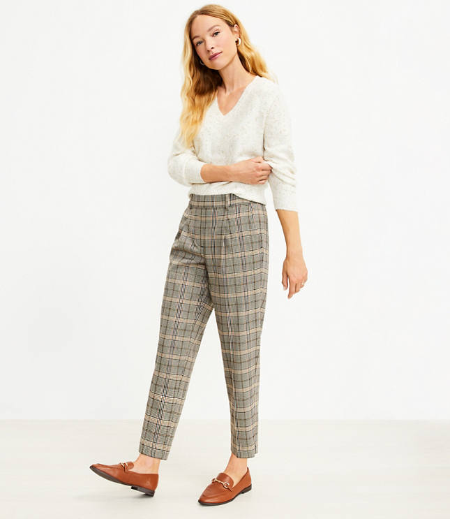 Huston Pull-On Tapered Pants in Plaid