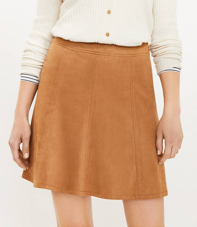 Brown suede skirt cheap best sale