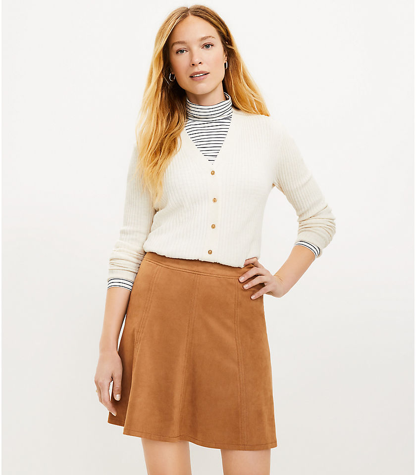 Tall Faux Suede Flippy Skirt