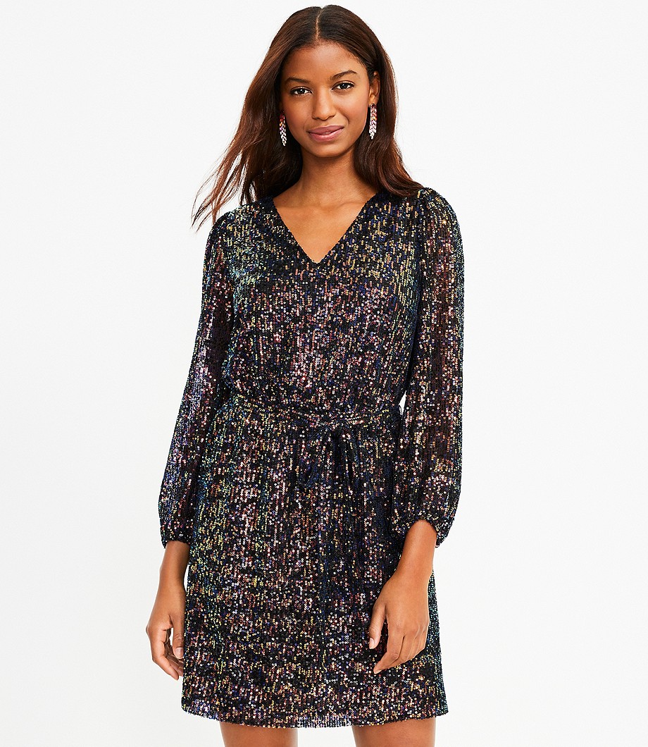 Sequin Wrap Dress