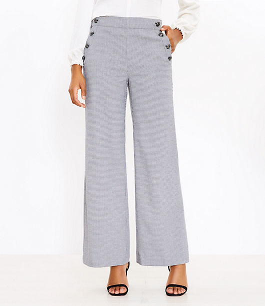 Loft Tall Sailor Trouser Pants in Houndstooth
