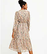 Shimmer Paisley V-Neck Midi Dress carousel Product Image 3