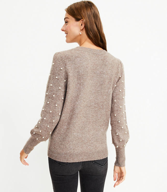 Pearl sleeve sweater hotsell