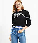 Shimmer Bow Puff Sleeve Sweater carousel Product Image 1