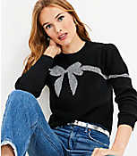 Shimmer Bow Puff Sleeve Sweater carousel Product Image 2