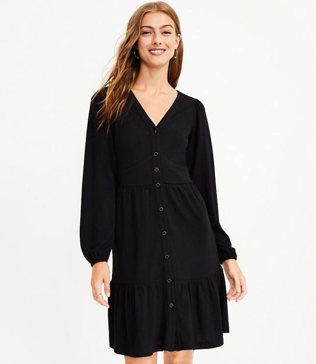 Jersey V-Neck Shirtdress image number 1