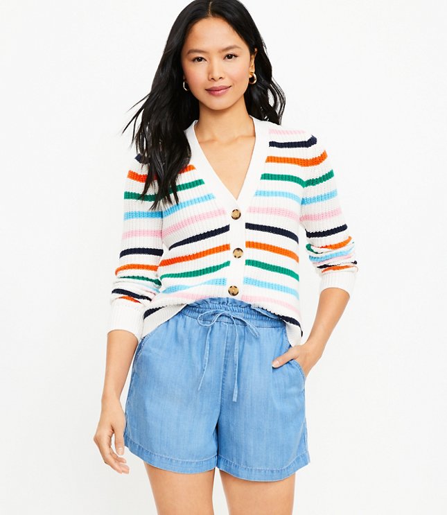 Loft Fluid Pull On Shorts in Chambray
