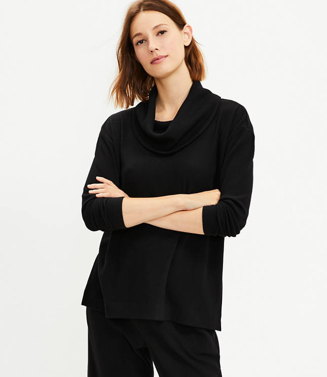 Ribbed cowl sales neck sweater