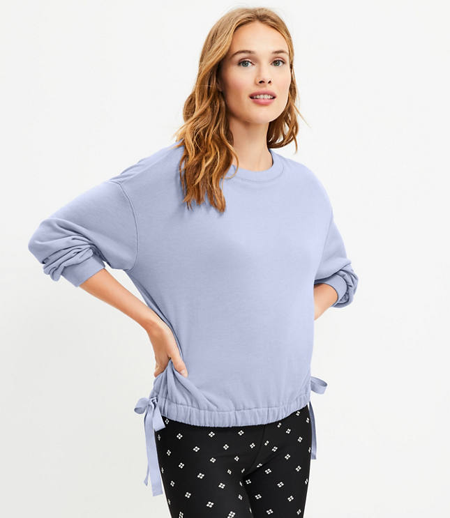 Lou & Grey Fluffy Fleece Side Tie Sweatshirt