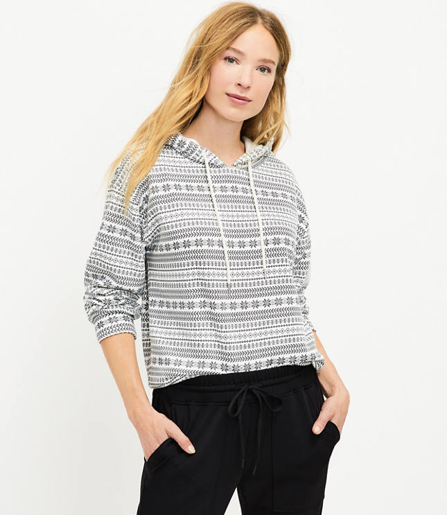 Loft Lou & Grey Fair Isle Fluffy Fleece Hoodie