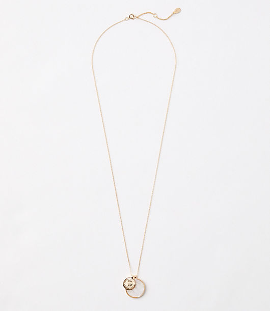 Loft Pearlized Disk Necklace