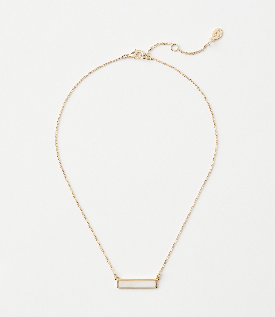 Pearlized Bar Necklace