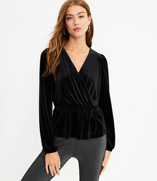 Velvet Wrap Top