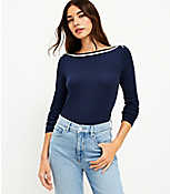 Ribbed Boatneck Tee carousel Product Image 1