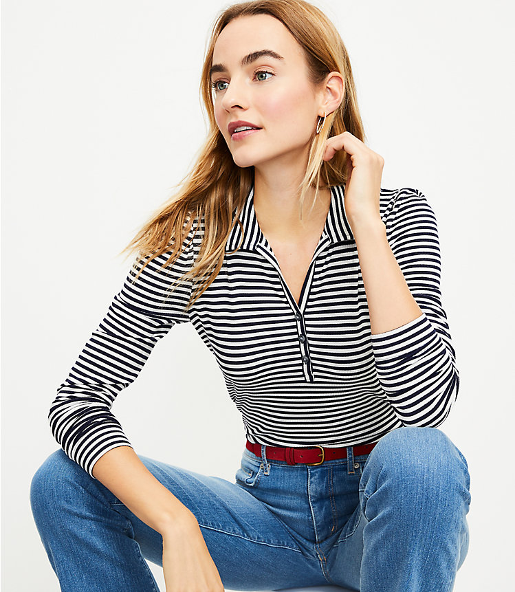 Striped Polo Tee image number 1