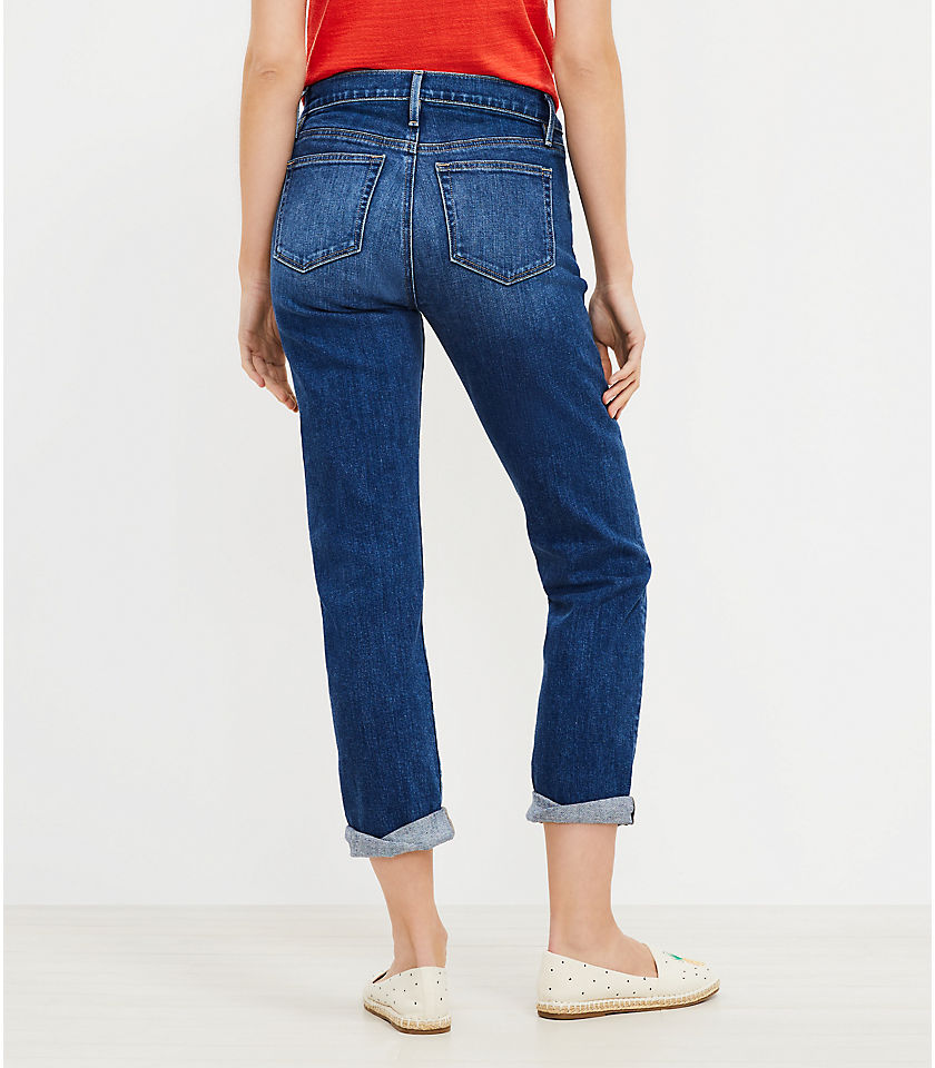 Tall Super Soft Girlfriend Jeans in Bright Mid Indigo Wash