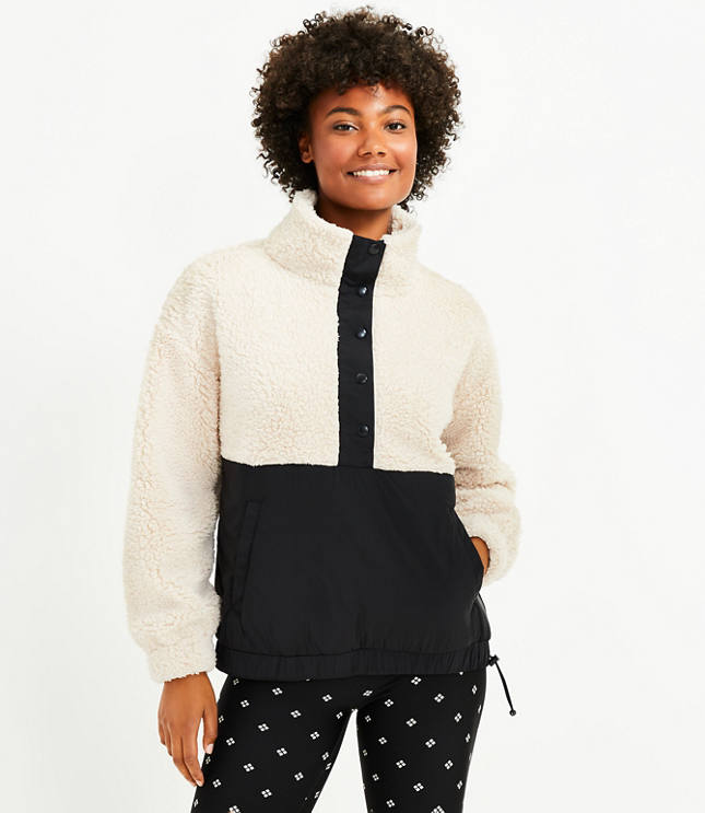 Lou & Grey Colorblock Cozy Up Sherpa Jacket