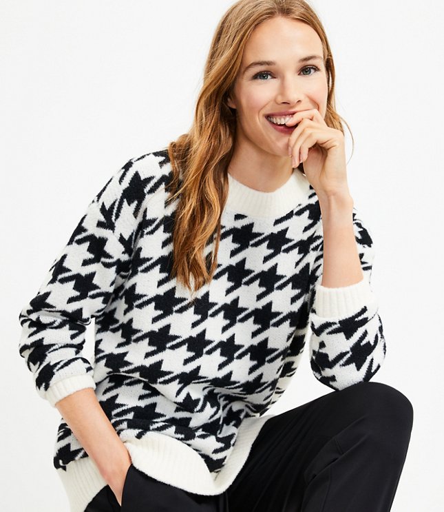 Lou & Grey Houndstooth Tunic Sweater