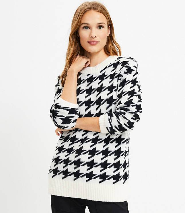 Lou & Grey Houndstooth Tunic Sweater