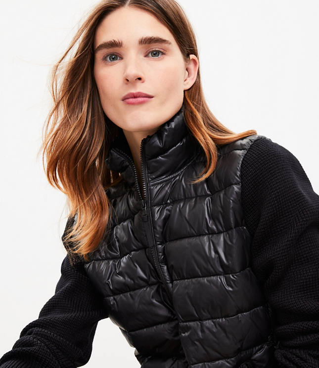 Puffer vest 2024 with sweater sleeves