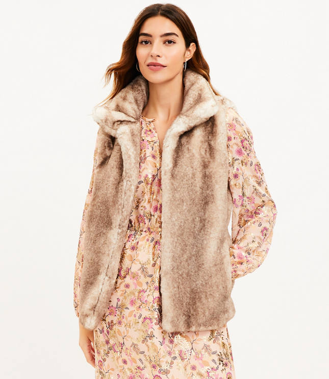 Ann taylor hot sale fur vest