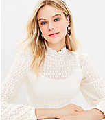 Brushed Lace Turtleneck Top carousel Product Image 1