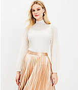 Brushed Lace Turtleneck Top carousel Product Image 2