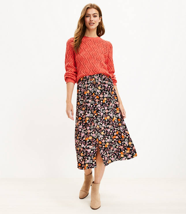 Floral midi skirt discount 00