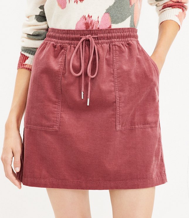 Petite Corduroy Jogger Skirt