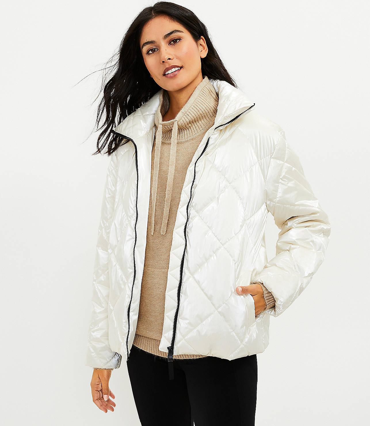 Lou & Grey Shimmer Quilted Puffer Jacket
