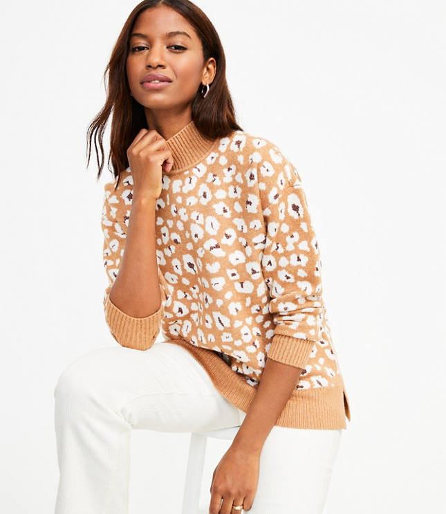 Ann taylor leopard sweater sale